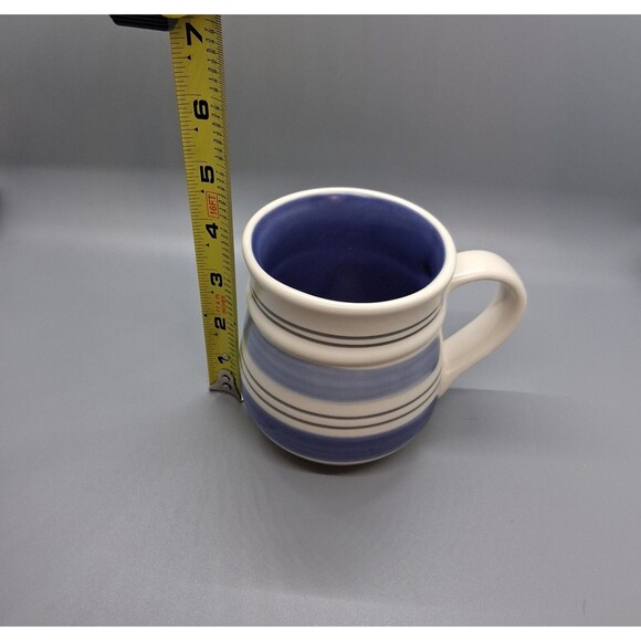 Pfaltzgraff RIO Mug Coffee Tea Cup Blue Stripe Stoneware MEXICO Copyright - Picture 7 of 8